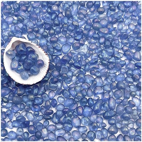 BXI 1 kg kleiner Aquarium-Substrat, Kies, Sand, poliert, glatt, für Aquarien, farbecht, unbeschichtet, lebendiges blaues Meeresglas, dekorative Steine für Vasenfüller, Feengarten, Topfpflanzen