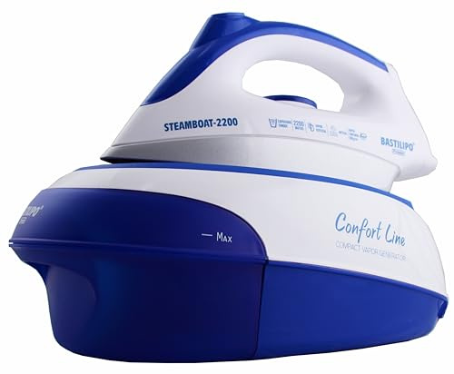 STEAMBOAT 2200 COMPACT- Centro de planchado compacto, 2200W, 900 ml, suela cerámica, depósito extraíble para fácil rellenado,