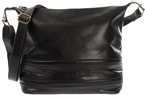 LECONI Schultertasche Damentasche Umhängetasche natur weiche Ledertasche Handtasche Damen Leder 33x28x10cm LE0064