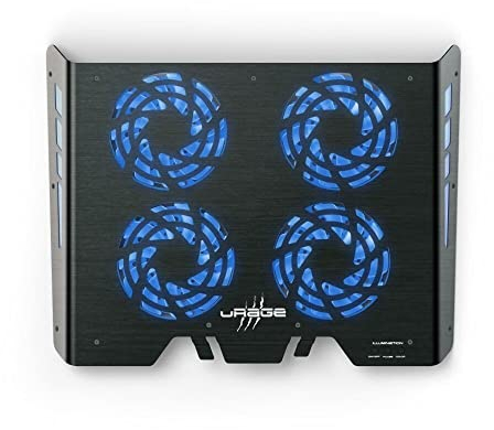 uRage Gaming-Notebook-Kühler Freezer 600 Metal, schwarz, hochwertige Metall-Komponenten, 7 Verschiedene Illumination-Farben, Schutz vor Überhitzung des Notebooks