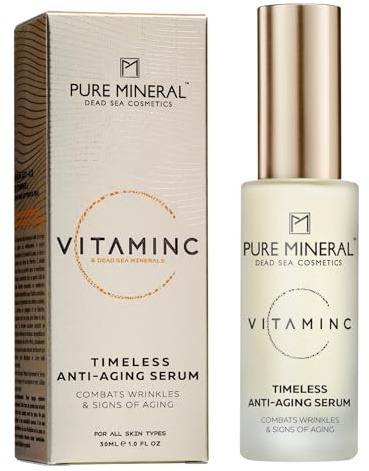 Pure Mineral - Zeitloses Anti-Aging-Serum Vitamin C für reife Haut - Regenerierend, Straffend - Mineralien aus dem Toten Meer - Ohne Silikone, Sulfate, Parabene - 30ml