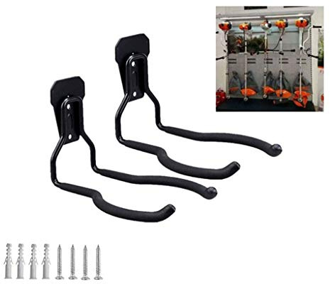 mkki Garden Power Tool Hanger String Trimmer Hangers Garage Wall Hooks, Garage Power Tool Rack Holder, Wall Mount Garage Tool Storage Organizers Bicycle Hanger Utility Hooks (2 Pcs)