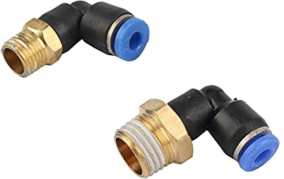 Hose Connector Adapter 4 L-shaped 4mm Elbow Quick Couplings 1/8 1/4 External Thread Mist Irrigation System Sliding Lock Quick Couplings (Color : 4mm 1I8 inch)