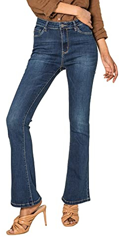Nina Carter P079 Jeans da Donna Bootcut – Jeans Svasati con Taglio Flared Moderno (Blu Scuro (P079), S)