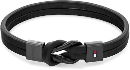 Tommy Hilfiger Jewelry Pulsera de Cuero para Hombre Color Negro - 2790442