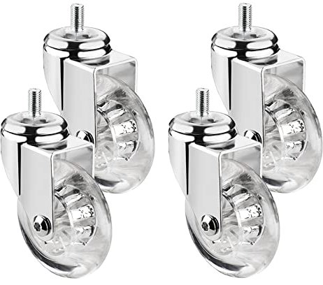 360 ° Drehbare Rollen,35 Mm Lenkrollen, Möbelrollen Mit Gewinde, M8 * 15 Mm, M10 * 15 Mm Transportrollen ,Geeignet Für Trolleys, Möbel, Kinderbetten, Blumenständer(Size:3in-M8*15mm,Color:4 Swivel)