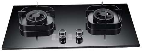 Gas Cooktop 2 Burners,Tempered Glass Desktop/Embedded Gas Burner Stove,17760 BTU LPG/NG Gas Stove,Suitable for Home and Commercial Use (Size : NG)