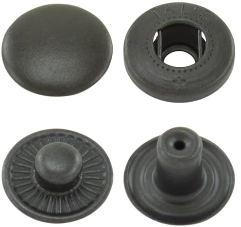 Druckknöpfe S-Feder, Press-Studs, Snaps, Metallknöpfe S-Feder-System, Stahl - ab 50 Stück, schwarz, 10 mm