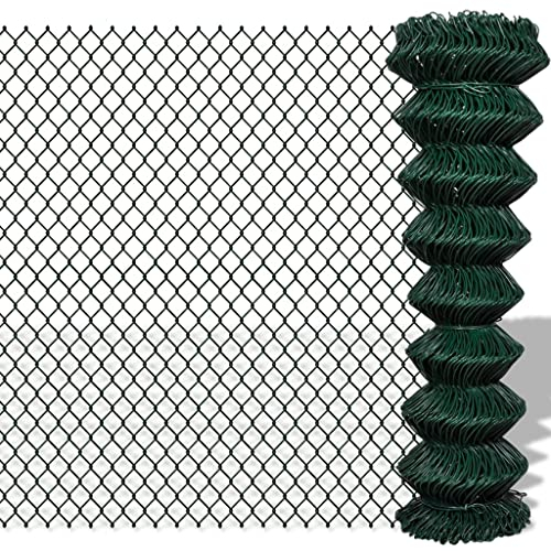 Tino Tech Maschendrahtzaun Stahl 1,5x25 m Grün Zaun Garten Sichtschutz Gitterzaun Dekorative Zäune Gartenzaun Metall Wildzaun Maschendrahtzaun für Garten UV-beständig und Wetterfest