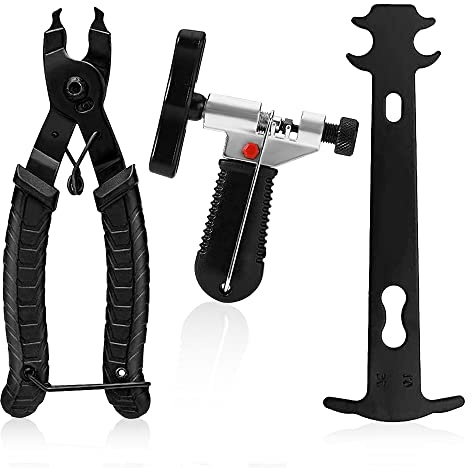 Aoreun Kettennieter Fahrrad, Fahrrad kettenwerkzeug Kettengliedzange, Bike Link Zange+ Kettenoeffner + Ketten Prüfer, Fahrradkette Reparatur Werkzeug Set für Gänge Rennrad, Mountainbike, X-Bikecxie