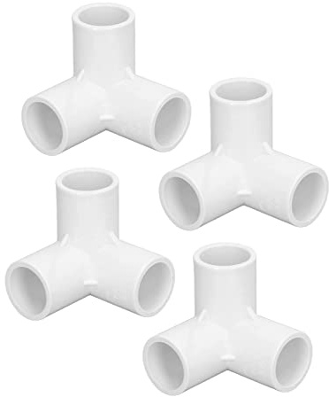 Wakects 10 Stück Rechtwinkliger T-Eckverbinder aus PVC-Kunststoff mit 20 Mm Innendurchmesser, 90-Grad-Winkel-Design für Wasserleitungen, Gewächshäuser, Zelte (White)