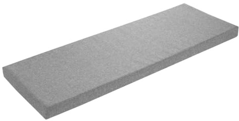 sleepling Coussin de banc - 120 x 40 cm - Gris clair - Pour l'extérieur et l'intérieur - Housse lavable - Dessous antidérapant - Fabriqué dans l'UE