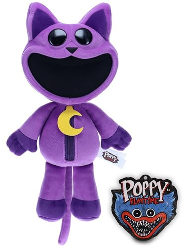 PhatMojo Poppy Playtime Deluxe CatNap - Peluche Coleccionable Oficial de 30 cm | Muñeco de Felpa Premium con Diseño Suave y Detallado | Figura del Videojuego de Terror para Fans y Niños