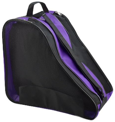 PERFETSELL Tasche Erwachsene Rollschuhetasche Ice Skate Eishockey Bag Skischuhtasche mit Verstellbar Trageriemen Schlittschuhtasche Tasche für Eishockeyschlittschuhe für Herren Damen (Lila)