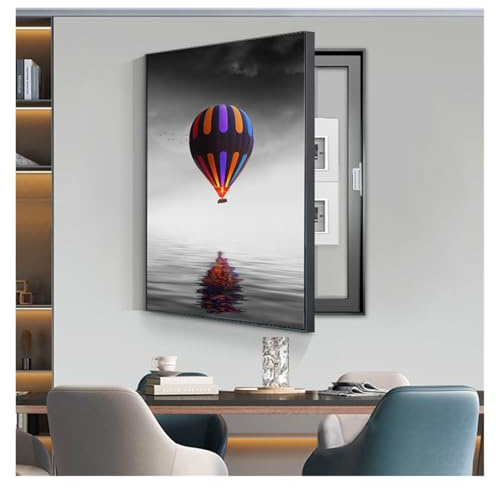 AFGZQ Couvercle Décoratif Boîte Compteur Électrique | Peinture Décorative for Coffret de Compteur Couvercle Panneau Électrique Stylisé(Black,40x60cm)