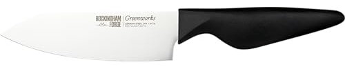 Rockingham Forge Greenworks Small Chef's Knife 15cm Blade, Black Recycled Plastic, German Stainless Steel, Dishwasher Safe