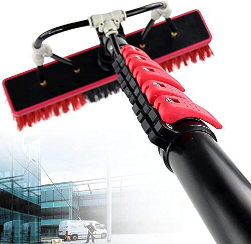 JXIPANUL Teleskopstange Wasserführend, Fensterputzstange, Fensterreinigungsbürste Set, 3.6M/5.4M/6M/7.2M/9M/10.8M Photovoltaikreinigung Solarreinigung Fassadenreinigung