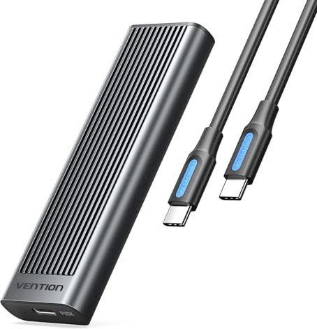 VENTION 10Gbps USB 3.2 Gen2 M.2 NVMe & SATA SSD Enclosure, Aluminium Tool-Free, Supports UASP/TRIM, M Key & B+M Key, 2230/2242/2260/2280 SSDs
