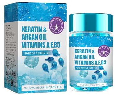Capsules de sérum capillaire pour cheveux crépus, capsules d'essence capillaire, capsules de sérum capillaire à la kératine, Huiles d'argan, de jojoba et de B5 pour cheveux crépus, secs et abîmés