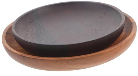 TIDTALEO 2pièces Assiette Bois Acacia Anti-chaleur Idéale Pour Fruits Salades Et Réunions Familiales