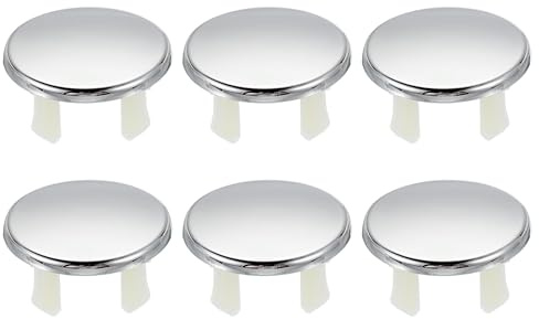 PATIKIL Anneau De Débordement D'évier 32mm, 6 Pcs Couverture De Débordement D'évier Insertion De Bordure D'évier Capuchon À Une Seule Couche Pour Évier De Salle Bain Cuisine Lavabo, Argent