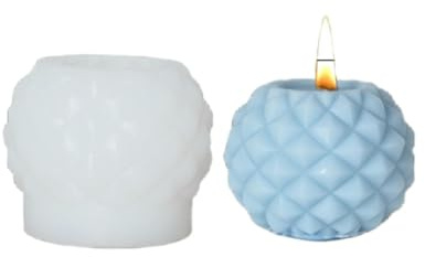 OUXUNDAI Moule Bougie Pilier Géométrique Aromathérapie Bougie Silicone Sphère Ornements De Parfum De Parfum Fait À La Main en Pierre-Sphère B Zl-868