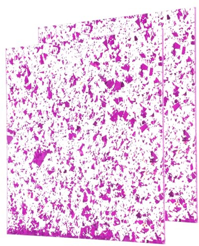 sourcing map Violette Glitzer-Acrylplatten, 0,3 cm Dicke, 20,3 x 20,3 cm, transparente, glitzernde PMMA-Kunststoffplatten, extrudierte Rohlinge, Acryl zum Laserschneiden und Gravieren, Basteln, 2