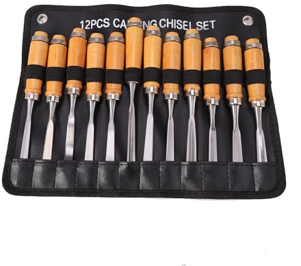 HMWOKPOT Herramientas De Ranurado para Madera HSS, Juego De Cinceles para Torneado De Madera, Modelado, Corte Profesional, para Amoladoras, Carpinteros, Madera Dura Y Tornos