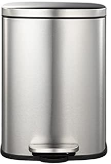 WOTZOV Pattumiera in Acciaio Inox, Anti-Impronta, con Coperchio, con azionamento a Pedale, per la Cucina, per la Cucina，Silver 12L