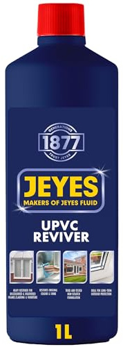 Jeyes UPVC Reviver 1L – Heavy Duty UPVC Cleaner and Restorer for Windows, Doors, Cladding, Gutters & Outdoor Furniture – Restores Colour & Shine – Non-Scratch Formula – Protects from Weathering