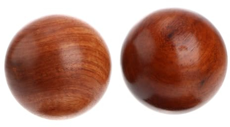 CIYODO 2 Stück Handmassageball aus Vietnamholz Runder Fitnessball für Massage und Physiotherapie Entspannende Kugeln Klanglos Tragbar zur Muskelentspannung