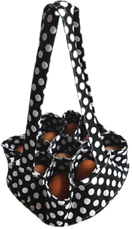 Colector de huevos de gallina – de tela gruesa de 23 x 22 cm, de fieltro resistente, soporte para almacenamiento de huevos con 7 compartimentos y almohadilla inferior | Organizador para