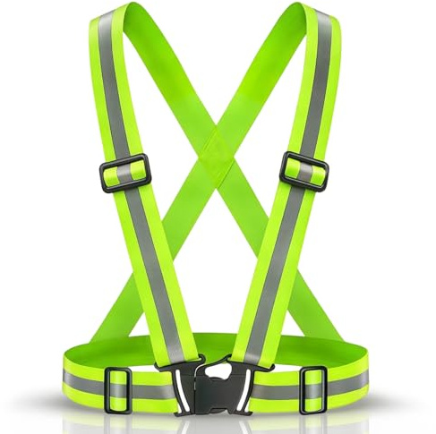 Kezidhp Warnweste Fahrrad – Verstellbare Reflektoren Weste in Einheitsgröße (72-104 cm) mit Hochwertigem Reflexmaterial nach Industriestandard | Für Radfahren, Joggen, Laufen und Wandern