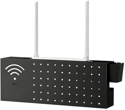 Ocultador De De Router Wi-Fi Soporte De Pared Multifuncional De Acero Al | De Montaje En Pared Para Router Para Organización De Red Y Hogar, TV Y Escritorio
