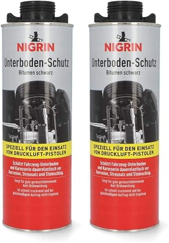 Nigrin Protezione sottoscocca per Pistola, Protegge Il Pavimento del Veicolo e la carrozzeria, 1000 ml (Confezione da 2)