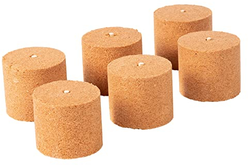 Novaliv Lot de 6 rouleaux de cire en copeaux de bois pour torches de jardin - Effet feu vacillant - Gadget de jardin extérieur pour hommes et femmes - Brasero colonne de feu (7,5 cm x 8 cm de hauteur)