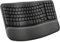Logitech Wave Keys - Clavier Ergonomique sans Fil, Repose-Poignets rembourré, Frappe Naturelle econfortable, Easy-Switch, Bluetooth, récepteur Logi Bolt,Multi-SE,Windows/Mac, Français AZERTY-Graphite