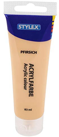 Stylex 28761 - Pintura acrílica a base de agua, tubo de 83 ml de melocotón pastel, mate, alta opacidad, resistente a la luz, de secado rápido y resistente al agua