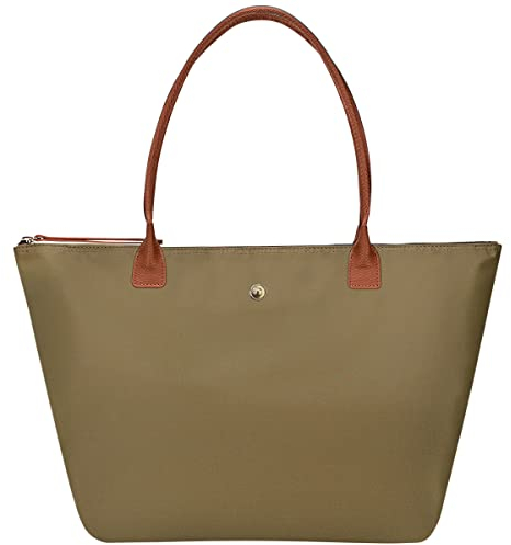 GM LIKKIE Schultertasche für Damen, Nylon-Handtasche mit Tragegriff oben, faltbare Wochenend-Hobo-Handtasche, Dunkelgrün, Medium