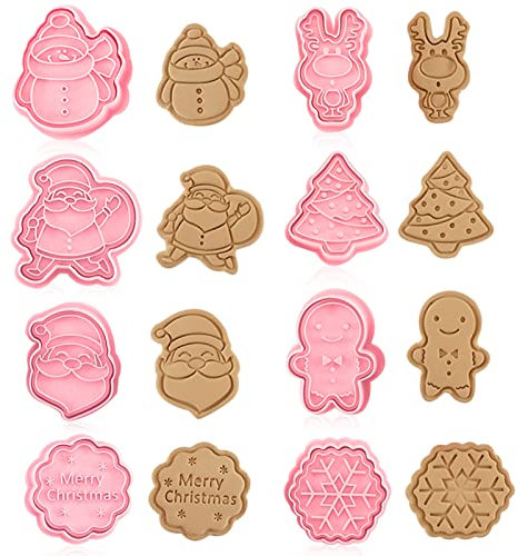 Weihnachtsausstecher, Ausstechförmchen Weihnachten, 8 PCS Weihnachten Keksausstecher,Plätzchenformen für Kinder,Fondant Ausstechformen,Cookie Cutter, Cookie Backen Form,Kinder Backen Küche Zubehör