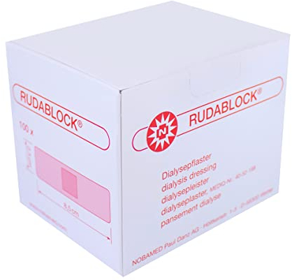 Rudablock Dialysepflaster Druckpflaster 2,5 cm x 8,5 cm weiß steril Noba (Menge: 100 Stück)