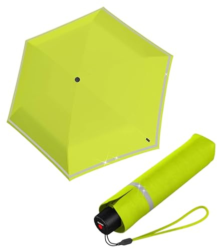 Knirps Kinder-Taschenschirm Rookie reflective mit Reflexborte - lime