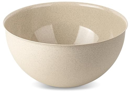 Koziol PALSBY M & L Schüssel 2 & 5 Liter | Salatschale Servierschale Rührschüssel | bruchfest stapelbar biozirkulärer Kunststoff spülmaschinengeeignet | Küche Haushalt (nature desert sand, 5 Liter)
