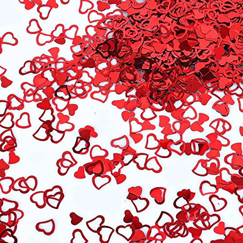 Catelves Hochzeitskonfetti - Streudeko mit 600-700 Stück für Geburtstag, Glitter Tischdekoration (Rot)