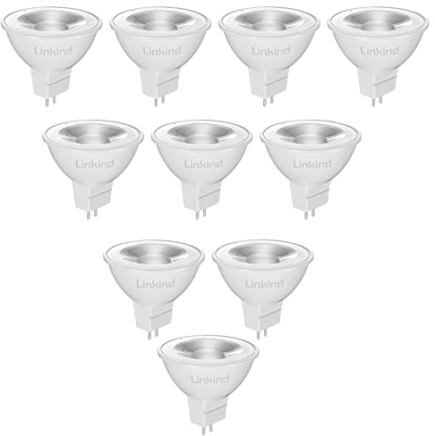 Linkind MR16 Led Warmweiss 12Volt, 5W ersetzt 50 Watt, 2700K Warmweiß GU5.3 Led Lampe, 520Lm 12V LED Spot mit 36° Abstrahlwinkel, MR16 Led Leuchtmittel GU5.3, Nicht dimmbar, 10 Stück