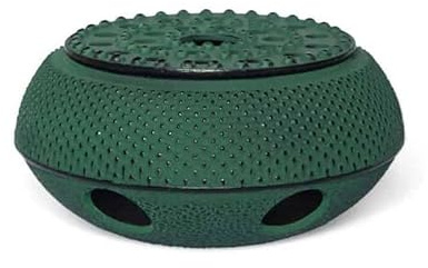 MAOCI Stövchen aus Gusseisen grün | Japanisches Arare Design | Teewärmer & Untersetzer für Eisen Teekannen