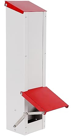 MUYIRTED Hühner Futterspender 3KG, Edelstahl-Futterautomat Hühner, Futtertrog Hühner, Regenfester Futterautomat Kann Aufgehängt Werden, Geflügel Futtertrog