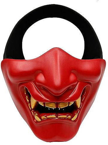 VOIV Halbe Gesichtsmaske Samurai Hannya Schädel Halloween Halbmasken
