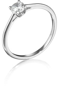 inSCINTILLE Anillo Solitario de Mujer en Plata de Ley 925 con Circonita Cúbica, Anillo de Compromiso con Caja de Regalo (Plata, 12)
