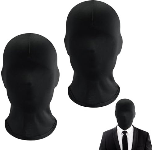 Tyrzol 2 Black Full Face Morph Mask - Unisex Faceless Mask for Halloween Party Costume